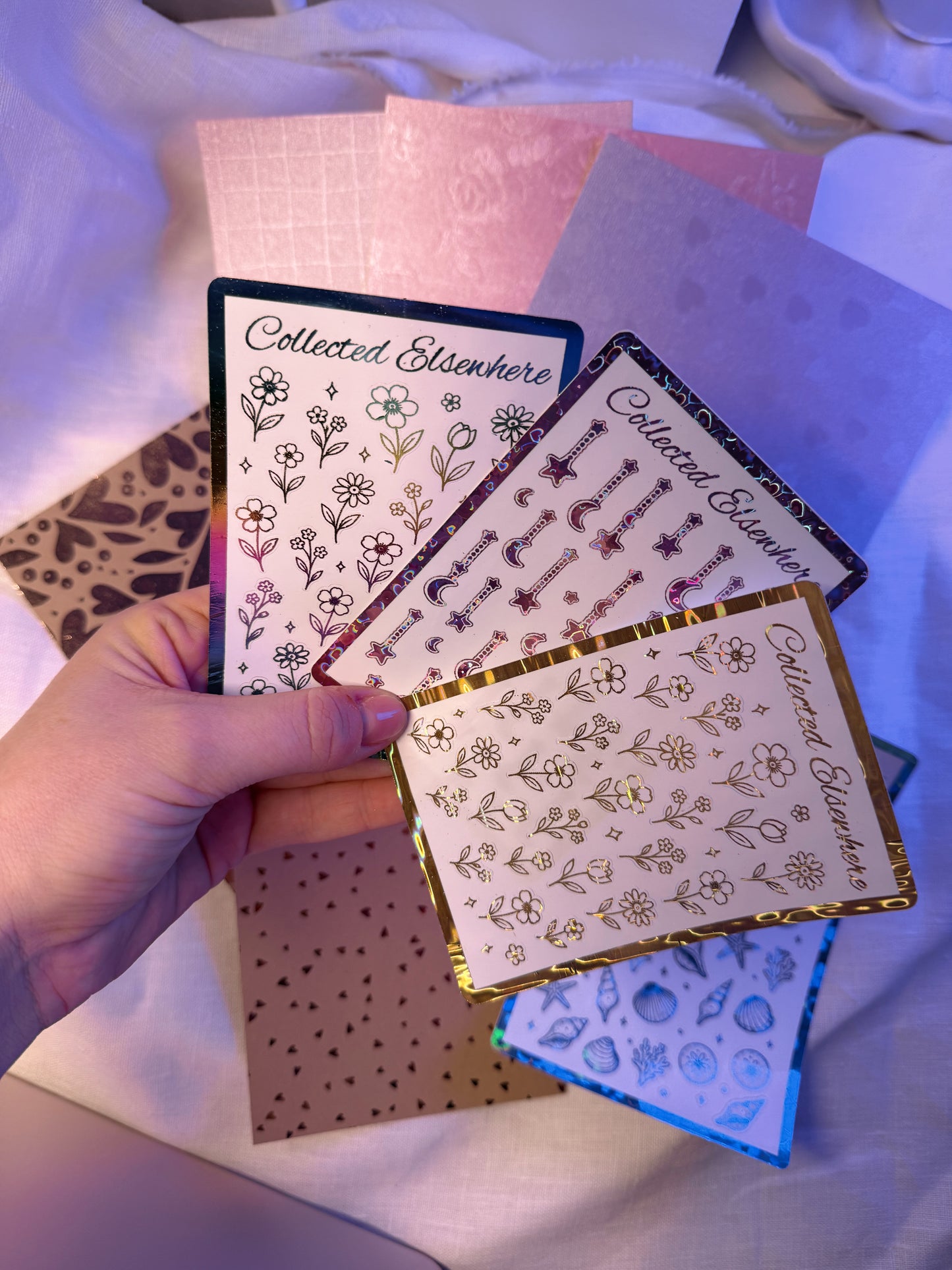 hand foiled stickers and paper pack