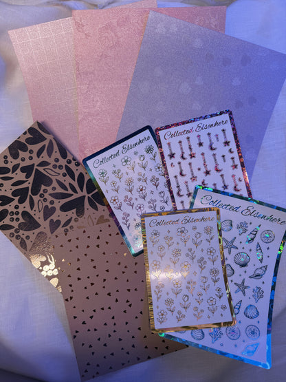 hand foiled stickers and paper pack